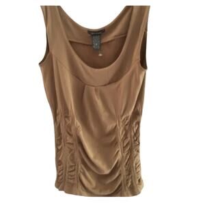 Soho Lady Women's Tank One Size Blouse Stretchy Polyester Blend Ruffle Front NEW